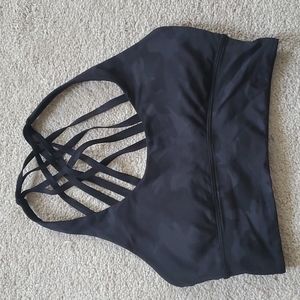 Lululemon black camo long line bra